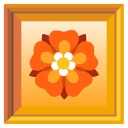 framed picture and rosette