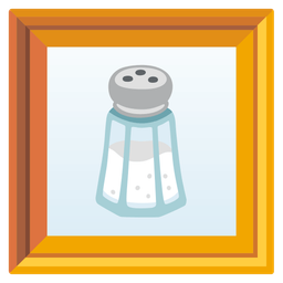 framed picture and salt