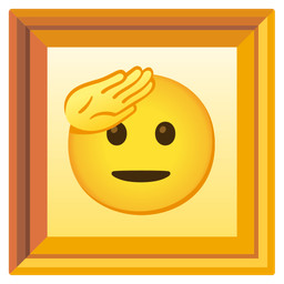 framed picture and saluting face