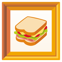 framed picture and sandwich