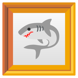 framed picture and shark