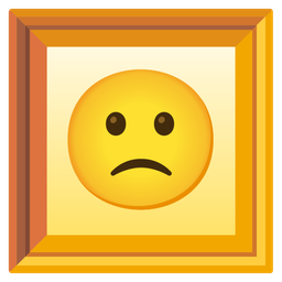 framed picture and slightly frowning face