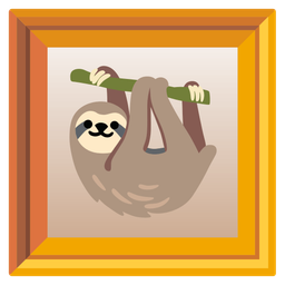 framed picture and sloth