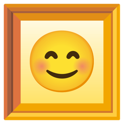 Framed picture and Smiling face with smiling eyes