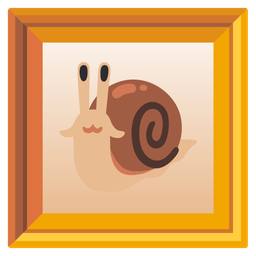 framed picture and snail
