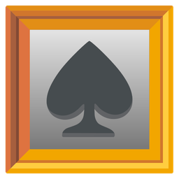 framed picture and spade suit