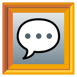 framed picture and speech balloon