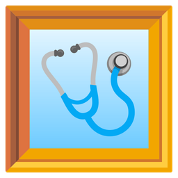 framed picture and stethoscope
