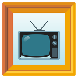 framed picture and television