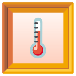 framed picture and thermometer