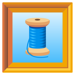 framed picture and thread