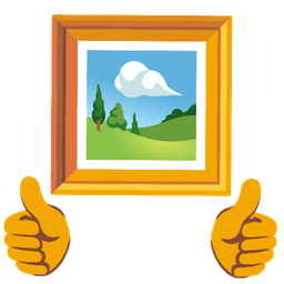 framed picture and thumbs up