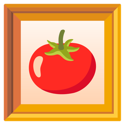 framed picture and tomato