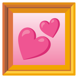 framed picture and two hearts