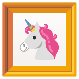 framed picture and unicorn