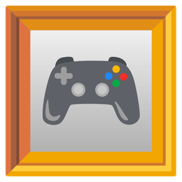 framed picture and video game