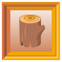 framed picture and wood