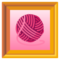 framed picture and yarn