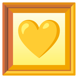 framed picture and yellow heart