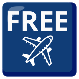 FREE button and airplane