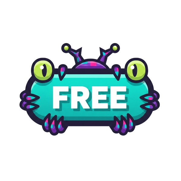 FREE button and Alien monster