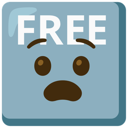 FREE button and anguished face