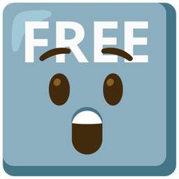 FREE button and astonished face