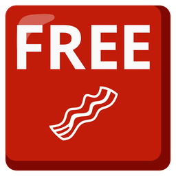 FREE button and bacon