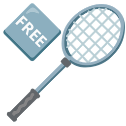 FREE button and badminton