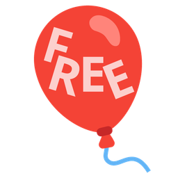 FREE button and balloon