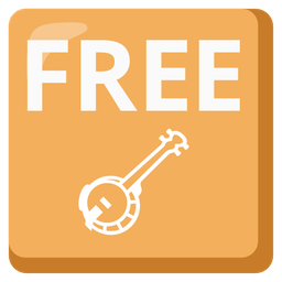FREE button and banjo