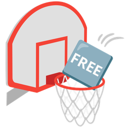 FREE button and basketball