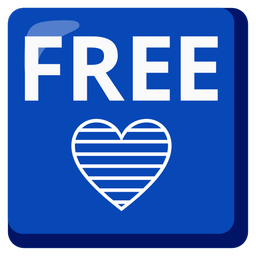 FREE button and blue heart