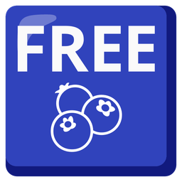FREE button and blueberries