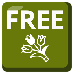 FREE button and bouquet