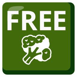 FREE button and broccoli