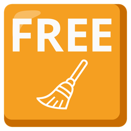FREE button and broom