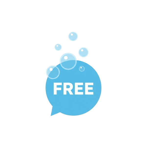 FREE button and Bubbles