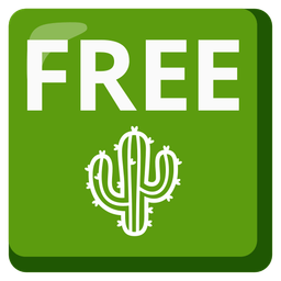 FREE button and cactus