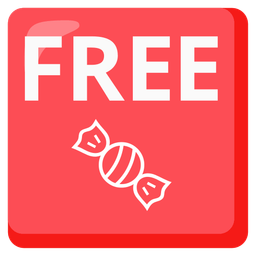 FREE button and candy