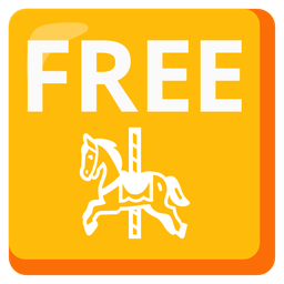 FREE button and carousel horse