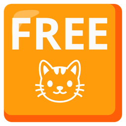 FREE button and cat face