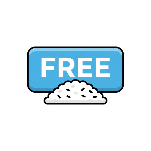 FREE button and Cooked rice