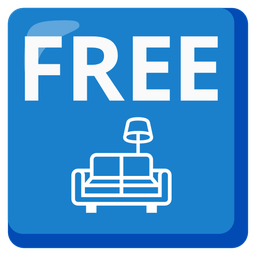 FREE button and couch and lamp