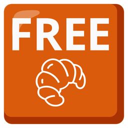 FREE button and croissant