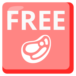 FREE button and cut of meat