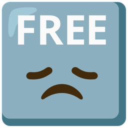 FREE button and disappointed face