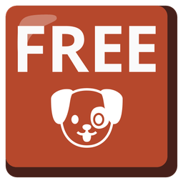 FREE button and dog face