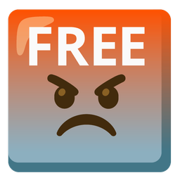 FREE button and enraged face