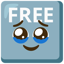 FREE button and face holding back tears